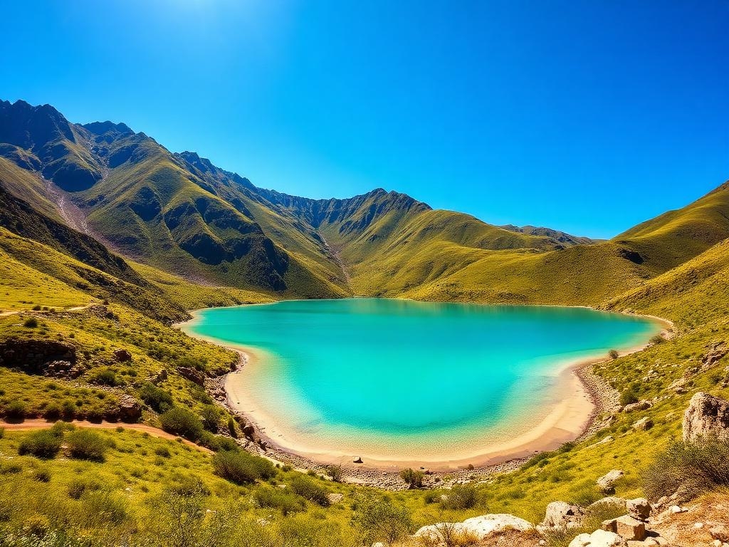 Laguna turística en Cusco